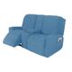 Stretch Reclining Love Seat with Middle Console Slipcover Recliner Loveseat Sofa Cover with Side Pocket(3 Armrest Cover,3 Backrest,2 Seat Cover)