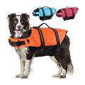 Dog Life Jackets, Reflective Adjustable Preserver Vest with Enhanced Buoyancy Rescue Handle for Swimming