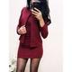 Women's Two Piece Dress Set Work Dress And Jacket Set Sheath Dress Office Work Work Elegant Patchwork Mini Dress Crew Neck Long Sleeve Plain Regular Fit Black Wine Green Summer Spring S M L XL XXL