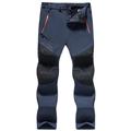 Men's Fleece Lined Pants Waterproof Hiking Pants Trousers Softshell Pants Winter Outdoor Thermal Warm Windproof Breathable Elastic Waist Fleece Bottoms Army Navy Grey Black Hunting Fishing Skiing