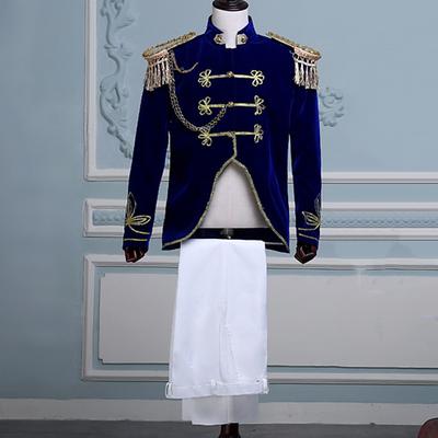 Retro Vintage Medieval Coat Pants Outfits Masquerade Outerwear Prince Aristocrat Men's Jumpsuit / Pantsuit Party Coat
