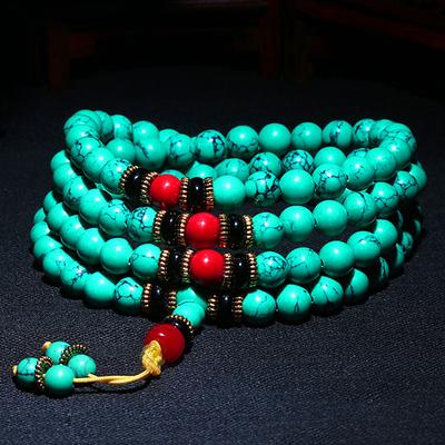 turquoise bracelet 108 bead bracelet for women men