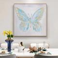 Hand painted Gold wings Butterfly painting textured original abstract painting canvas modern living room square wall art butterfly Wall Decor Living room Stretched Frame Ready to Hang or Unframed