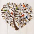 Heart Shape Family Tree Metal Wall Decor Tree of Life Metal Wall Art Bird Ornament Home Bedroom Living Room Window Decoration