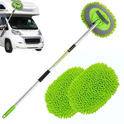 62 Microfiber Car Wash Kit - Includes Brush Mop, Mitt Sponge amp; Long Aluminum Alloy Handle for Complete Car Cleaning!