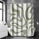 Sage Green Shower Curtain for Bathroom Waterproof Liner Bath Decor Textured Fabric Shower Curtain Sets with Hooks Machine Washable