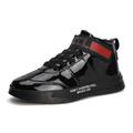 Men's Sneakers Skate Shoes High Top Sneakers Casual Daily Party Evening Disco Dance Patent Leather Lace-up Silver Black Gold Spring Fall