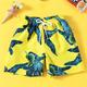 Kids Boys Beach Shorts Leaf Soft Comfort Shorts Outdoor Tropical Sports Daily Yellow Navy Blue Blue Mid Waist