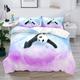 3D Bedding Panda Rabbit print Print Duvet Cover Bedding Sets Comforter Cover with 1 print Print Duvet Cover or Coverlet,2 Pillowcases for Double/Queen/King