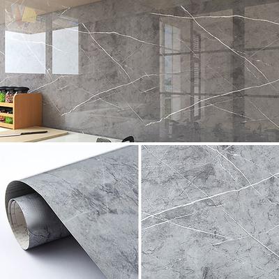 Cool Wallpapers Grey Wallpaper Wall Mural Marble Peel And Stick Wall Sticker Self-Adhesive Waterproof Oil Proof Fireproof, Easily Removable Wall Covering Kitchen Countertop And Cabinet Shelf Liner