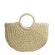 Women's Hand Woven Straw Large Beach Bag Round Handle Ring Tote Retro Summer Beach Rattan Bag