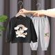 2 Pieces Kids Girls' Rainbow Crewneck Hoodie Pants Set Long Sleeve Active Outdoor 3-7 Years Spring Black unicorn sweater nice black pants Black unicorn sweater nice gray pants Orange unicorn