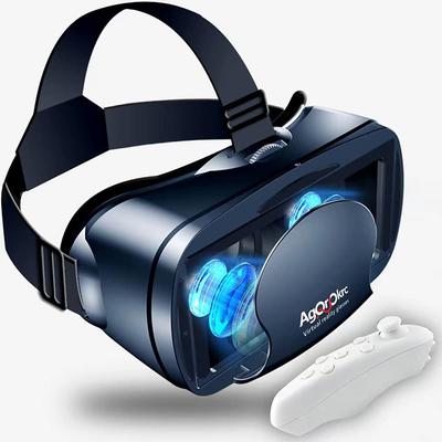 VR Headset with Controller Adjustable 3D VR Glasses Virtual Reality Headset HD Blu-ray Eye Protected Support 57 Inch for Phone/Android 222