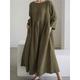 Women's Casual Dress Cotton Linen Dress Swing Dress Maxi long Dress Linen / Cotton Blend Casual Daily Casual Outdoor Daily Vacation Crew Neck Pocket Long Sleeve Summer Spring Fall 2023 Loose Fit