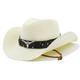 Women's Cowboy Hats Ethnic Style Straw Panama Hat Belt Cow Decorate Western Hats