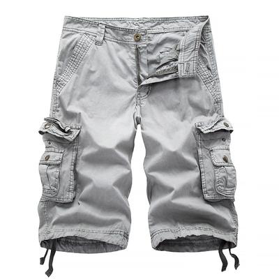 Men's Cargo Shorts Hiking Shorts Zipper Pocket Classic Plain Cycling Outdoor Knee Length Casual Stylish Wine Red White gray Inelastic
