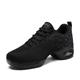 Women's Dance Sneakers Party Training Hip Hop Performance Professional Sneaker Thick Heel Round Toe Lace-up Teenager Adults' Black Rosy Pink Blue