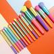 15 Pcs New Style High Quality Makeup Brush Set Rainbow Colors Eyeshadow Powder Foundation Make Up Brushes Cosmetic Tools