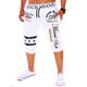 Men's Loose Sweat Shorts Capri Pants Drawstring Print Letter Sports Weekend Active Basic Black White