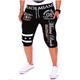 Men's Loose Sweat Shorts Capri Pants Drawstring Print Letter Sports Weekend Active Basic Black White