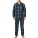 Men's Loungewear Sleepwear Pajama Set Pajama Top and Pant 2 Pieces Plaid Stylish Casual Comfort Home Daily Cotton Comfort Lapel Long Sleeve Shirt Pant Drawstring Elastic Waist Spring Fall Blue Dark