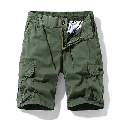 Men's Cargo Shorts Hiking Shorts Drawstring Multi Pocket Plain Casual Streetwear Cargo Shorts Stylish ArmyGreen Black