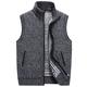 Men's Sweater Vest Cardigan Zip Sweater Sweater Jacket Fleece Sweater Knit Knitted Solid Color Stand Collar Modern Contemporary Outdoor Casual Clothing Apparel Winter Black Wine S M L