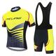 21Grams Men's Cycling Jersey Set Short Sleeve Cycling Jersey with Bib Shorts 3 Rear Pockets Reflective Strips 3D Padded Shorts Polka Dot Polyester Bike Wear Breathable Quick Dry Moisture Wicking