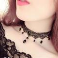 Choker Necklace Pendant Necklace For Women's Party Halloween Masquerade Synthetic Gemstones Crystal Lace Layered Black