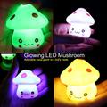 LED Night Light for Kids Room Cute Mushroom Night Lamp Mini Decoration 7-Color Changing for Desk Home Birthday Gift