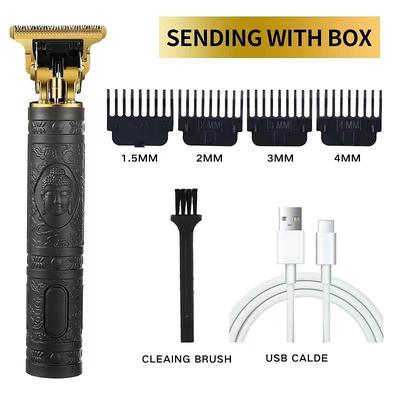 Hair Clippers for Men oupool Professional Cordless Hair Trimmer - Electric T-Blade Beard Trimmer Shaver Edgers Zero Gapped Mens Grooming Kit Rechargeable LCD Hair Cutting Kit - Gifts for Men(Gold)