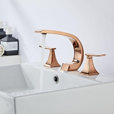 Bathroom Sink Faucet Widespread Oil-rubbed Bronze/Nickel Brushed/Electroplated Widespread Two Handles Three HolesBath Taps