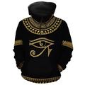 Graphic Tribal Men's Daily 3D Print Hoodie Sports Outdoor Holiday Vacation Hoodies Black Gold Gold Long Sleeve Hooded Print Front Pocket Spring Fall Designer Hoodie Sweatshirt