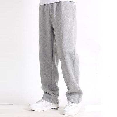 Men's Fleece Pants Sweatpants Joggers Trousers Elastic Waist Straight Leg Solid Color Plain Breathable Comfortable Full Length Sports Outdoor Daily Wear Casual / Sporty Athleisure Black Wine