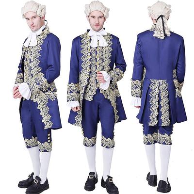 Rococo Baroque Victorian Outfits Men's Royal Halloween Carnival Performance Party Masquerade Adults' Coat Pants Collar All Seasons