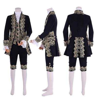 Rococo Baroque Victorian Outfits Men's Royal Halloween Carnival Performance Party Masquerade Adults' Coat Pants Collar All Seasons