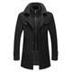 Men's Winter Coat Wool Coat Overcoat Short Coat Outdoor Work Fall Winter Wool Windproof Warm Outerwear Clothing Apparel Bustiers Essential Solid Colored Rolled collar Single Breasted