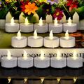 LED Candles Tea Lights Flameless Candles Christmas Decoration LED Candles Pack Lasts 2X Longer Realistic Tea Lights Tealights Battery Operated Candles Unscented Batteries Included 12/24/50