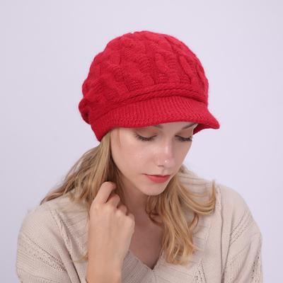 Warm Knitting Beret Hat Winter Women Solid Cap Outdoor Windproof Ear Protection Skiing Hiking Girls Caps