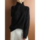 Women's Pullover Sweater Jumper Turtleneck Cable Knit Acrylic Oversized Fall Winter Regular Outdoor Daily Going out Stylish Casual Soft Long Sleeve Solid Color Black Yellow Camel S M L