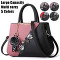 Women's Handbag Crossbody Bag Shoulder Bag Boston Bag PU Leather Outdoor Daily Holiday Pendant Beading Zipper Large Capacity Waterproof Lightweight Solid Color Color Block Gray style two Purple style