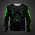 Wolf Men's 3D Style 3D Printed Pullover Sweatshirt Holiday Vacation Going out Sweatshirts Red Blue Crew Neck Print Spring Fall Designer Hoodie Sweatshirt