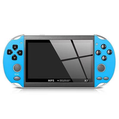 X7 Handheld Game Consoles Built in 2000 Free Games 8GB RAM 4.3 Inch Screen Double Rocker,Support TV Output,Music/Movie/Camera Audio and Video MP3,MP4, MP5, Birthday Gift for Kids