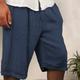 Men's Linen Shorts Summer Shorts Casual Shorts Pocket Drawstring Elastic Waist Plain Knee Length Outdoor Daily Going out Linen / Cotton Blend Fashion Streetwear White Navy Blue Micro-elastic