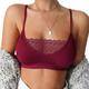 Women's Wireless Bras Sports Bras Fixed Straps 3/4 Cup Deep U Breathable Lace Pure Color Pull-On Closure Date Party Evening Casual Daily Polyester Sexy 1PC Black White