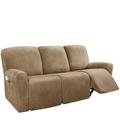 Sectional Recliner Sofa Slipcover 1 Set of 8 Pieces Microfiber Stretch High Elastic High Quality Velvet Sofa Cover Sofa Slipcover for 3 Seats Cushion Recliner Sofa Furniture Protector