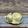 1pc Crystal Carving Sleeping Cat, Crystal Gift, Home Decor, Mineral Specimen, Bare Stone, Healing Stone