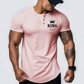 Graphic King Fashion Daily Casual Men's Henley Shirt Raglan T Shirt Sports Outdoor Holiday Going out T shirt White Pink Sky Blue Short Sleeve Henley Shirt Spring Summer Clothing Apparel S M L XL