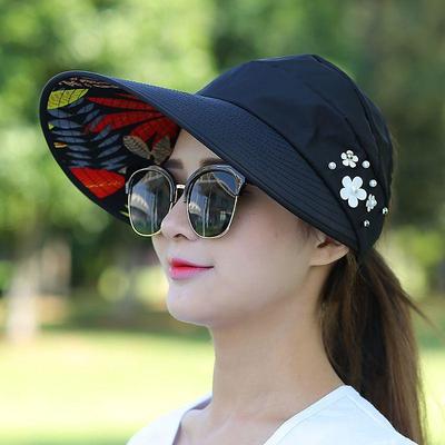 Summer Sun Hat Women's Outdoor Travel Sunscreen Sun Hat Foldable Anti-Ultraviolet Sun Hat