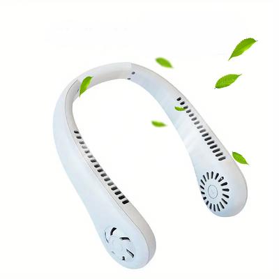 1pc Portable Neck Fan Hands Free Bladeless Fan1200mAh Battery Operated Wearable Personal Fan Leafless Rechargeable Headphone Design USB Powered Desk Fan